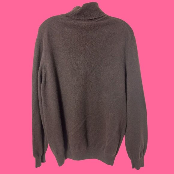 Hugo Boss 100% Cashmere Brown Turtleneck Sweater Mens Size 41 - Picture 2 of 9